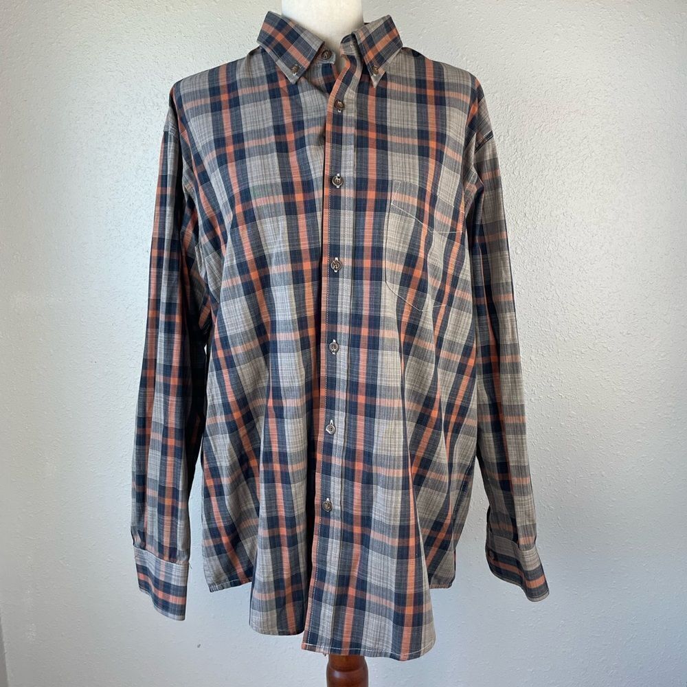 Haggar Button Down Western Dress Shirt Size L EUC